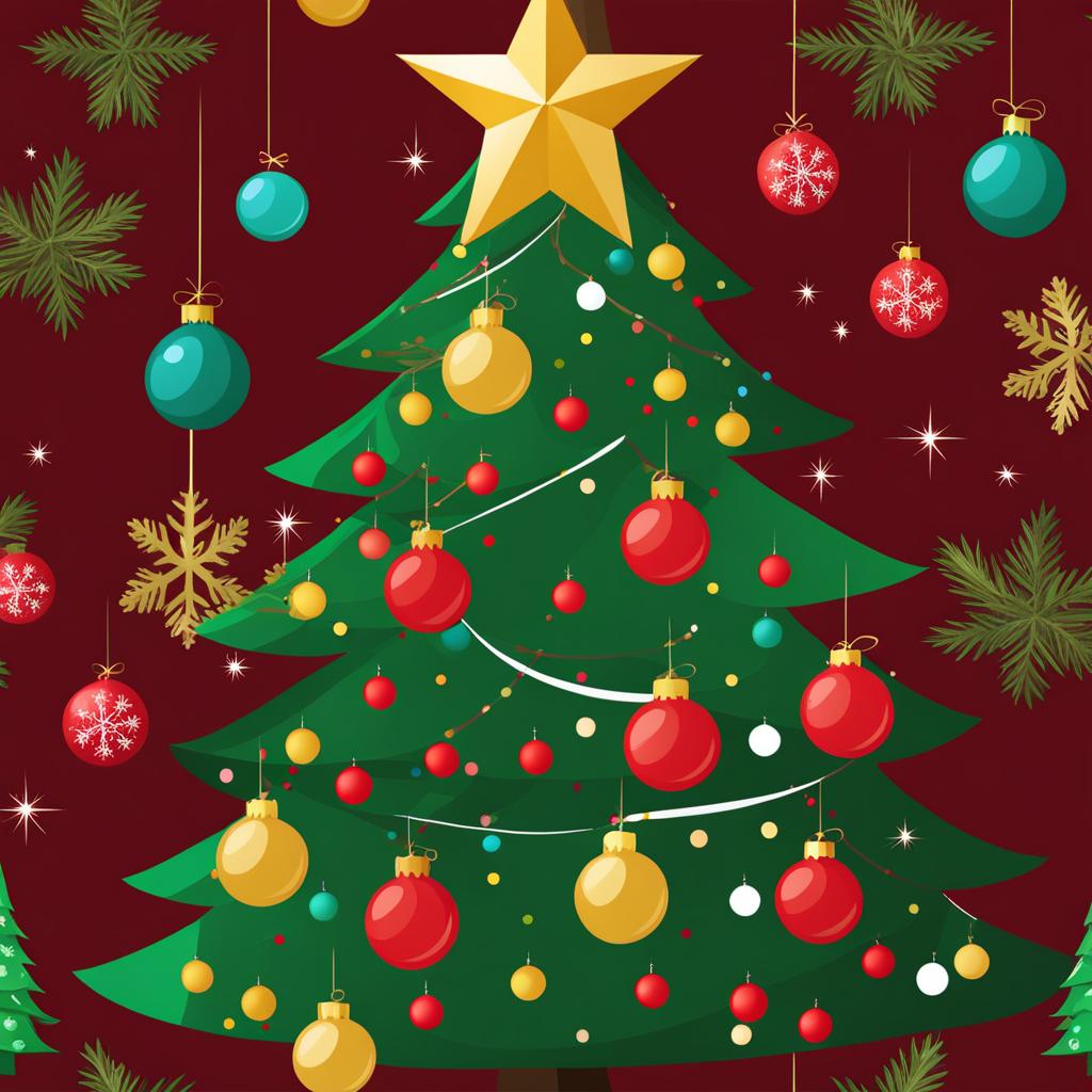 christmas tree clipart - decorated christmas tree for holiday cheer. 