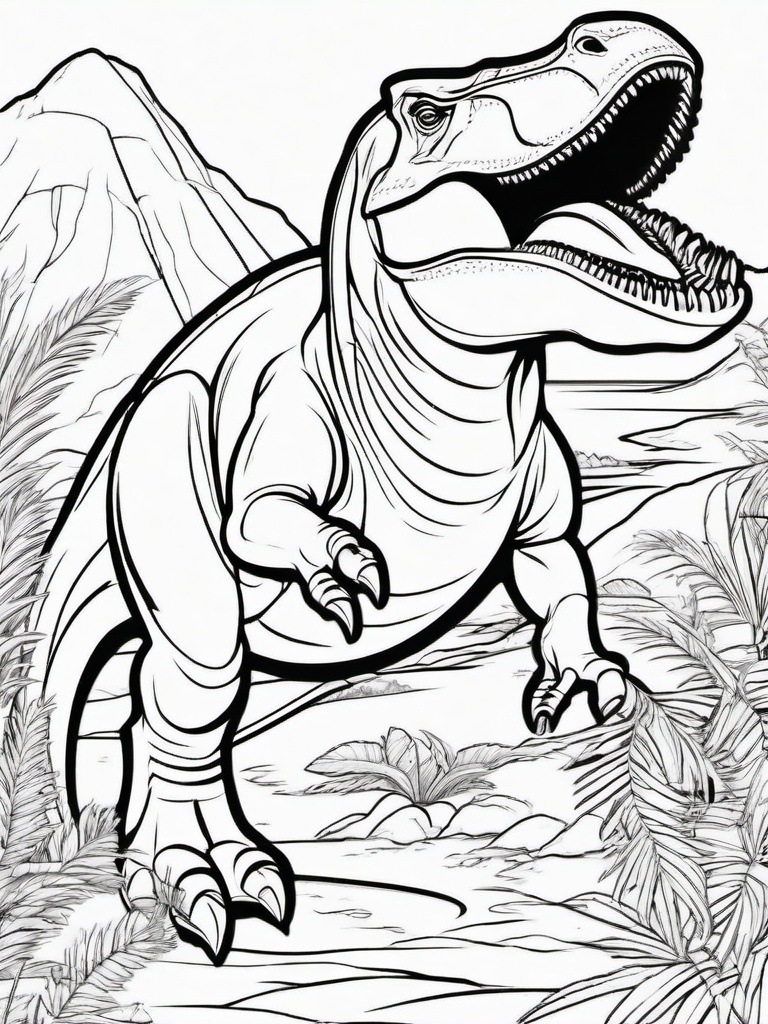 Ouranosaurus Coloring Pages - Sail-Backed Dinosaur  black outline printable coloring page