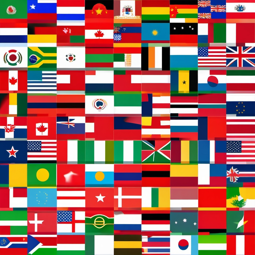 Flag Clipart - Flag icon representing countries and nationality,  color vector clipart, minimal style