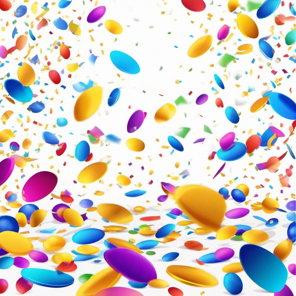 Confetti covering the dance floor clipart.  vector style illustration, white background