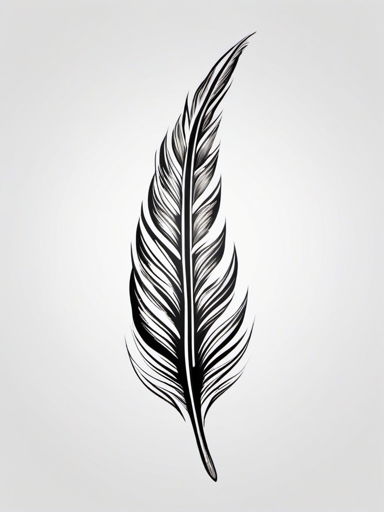 Cherokee Feather Tattoo - Feather design with Cherokee cultural influence.  simple vector tattoo,minimalist,white background