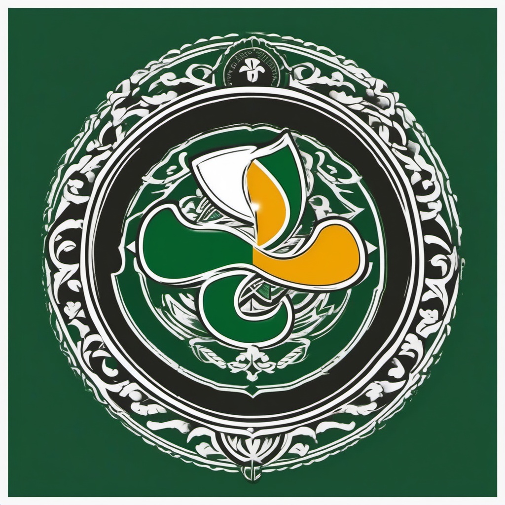 fighting irish logo tattoo  simple color tattoo,minimal,white background