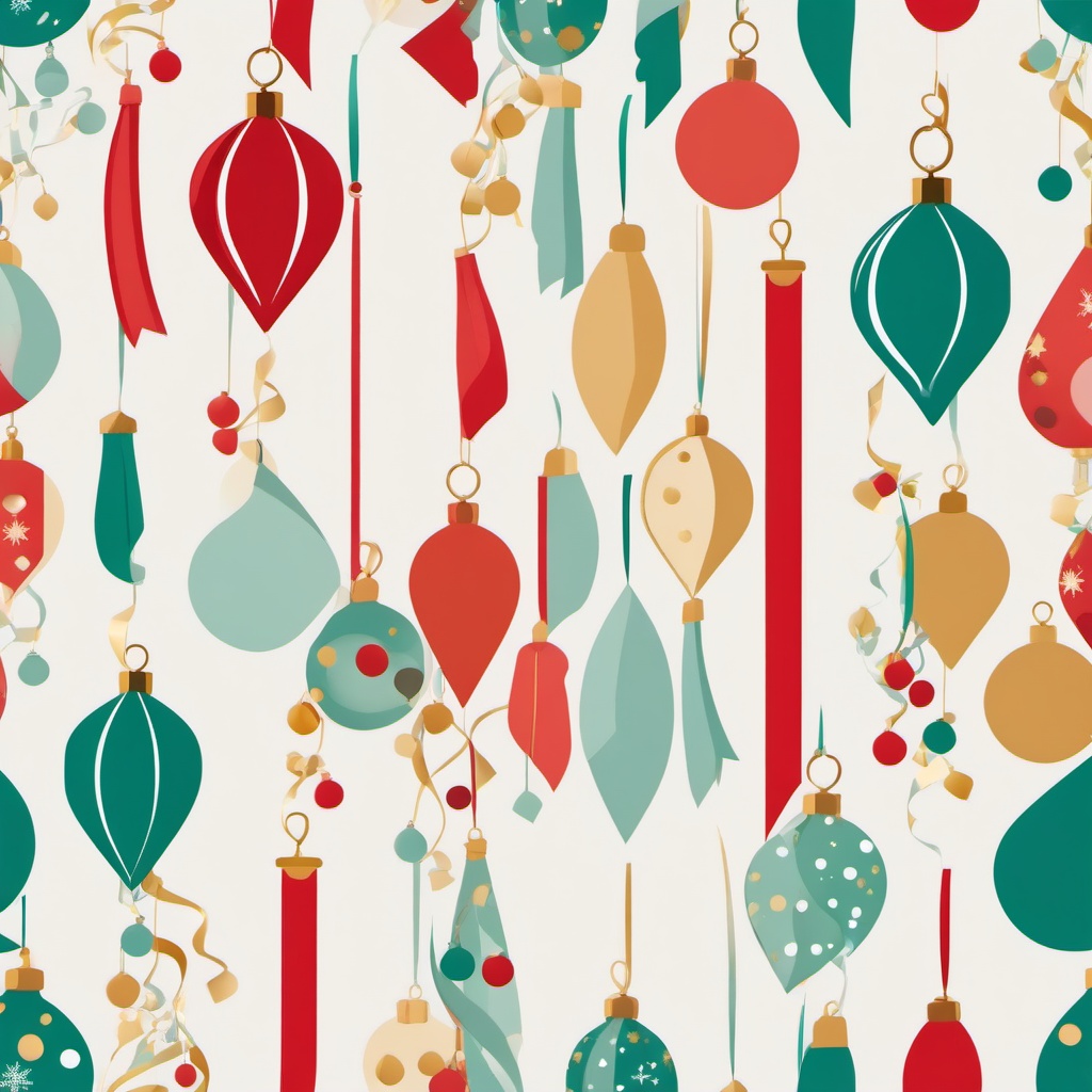 Christmas Ornament clipart - ornament with a festive ribbon  color,minimalist,vector clipart