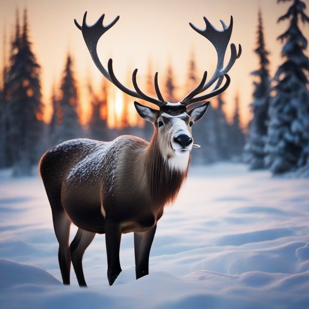 Winter background wallpaper - reindeer in snow wallpaper  