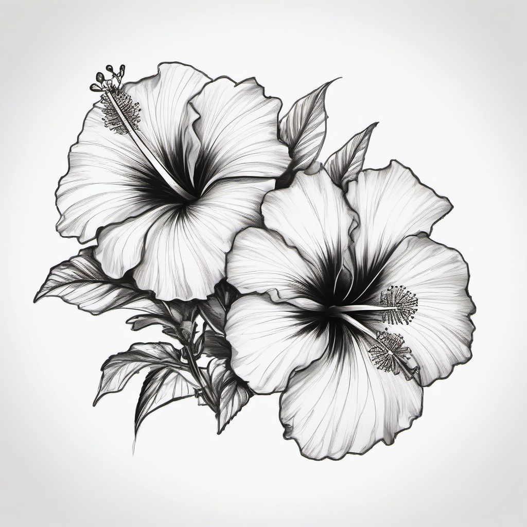 sketch of hibiscus  minimal rough sketch scribbles,doodles,black and white