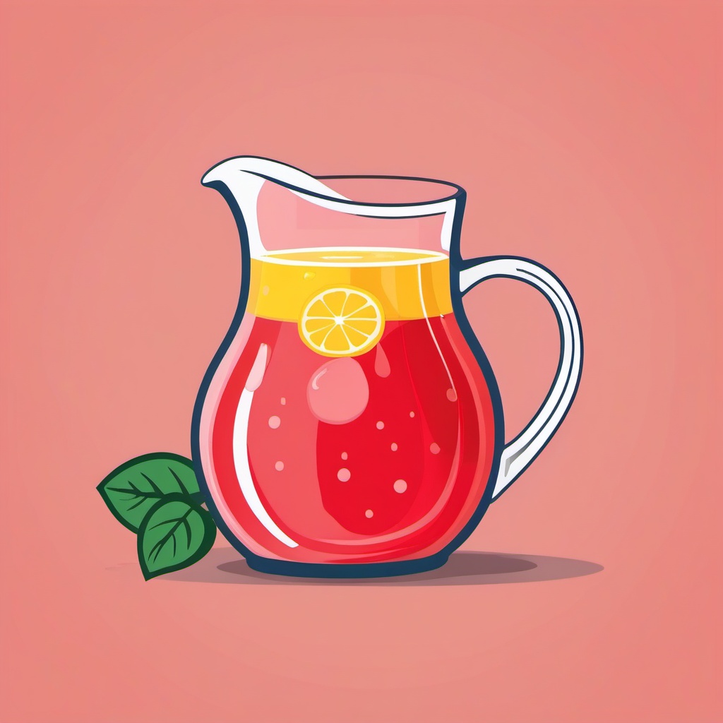 Strawberry Lemonade Pitcher Clipart - A pitcher of strawberry lemonade.  color vector clipart, minimal style