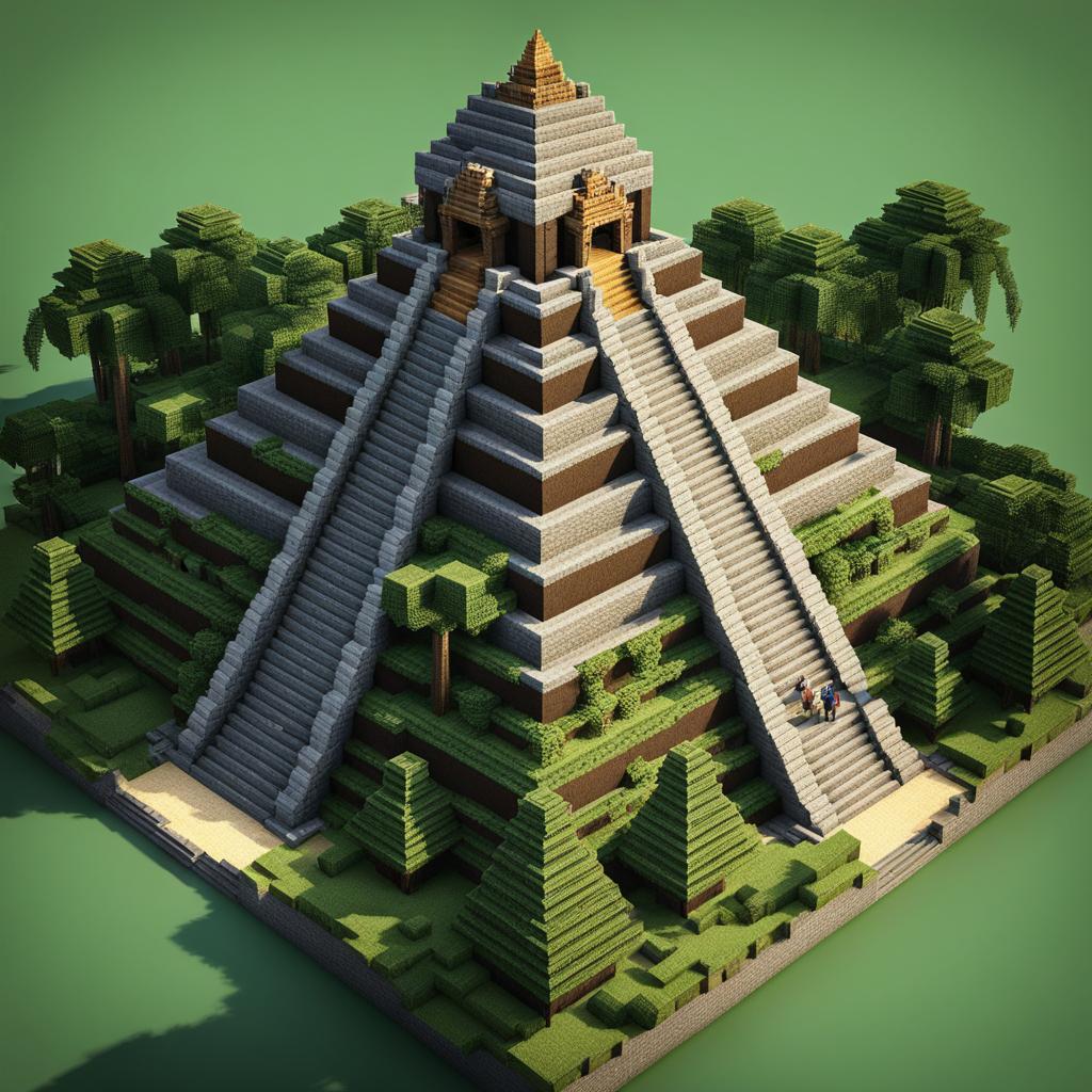 aztec pyramid temple in the heart of the jungle - minecraft house design ideas 