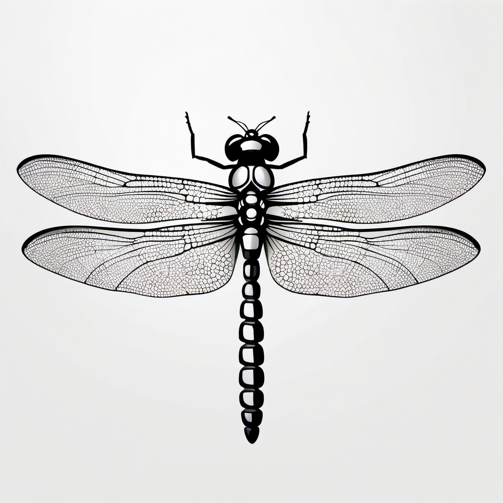 Dragonfly Tattoo - Symbolizes change, transformation, and adaptability  minimal tattoo design,white background