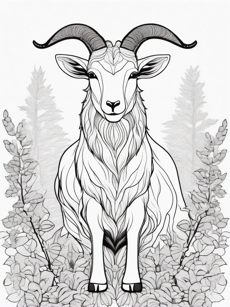 Faun Coloring Pages - Goat-Legged Forest Guardian  minimal black outline printable sheet, coloring page