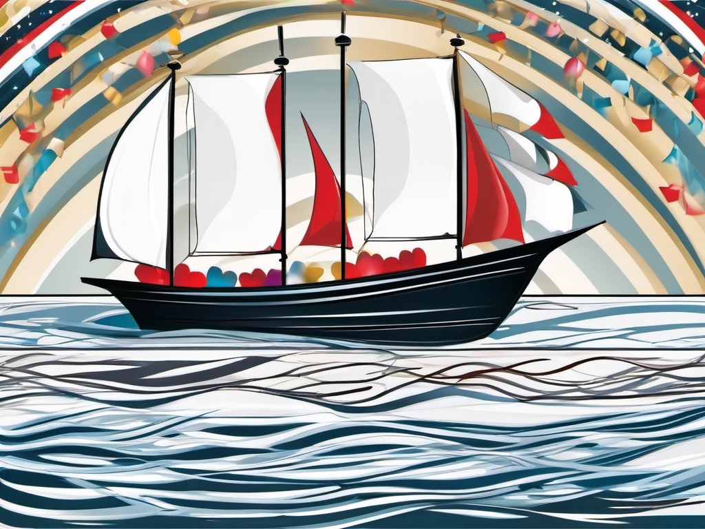 Boat clipart - boat decorated for a holiday celebration  