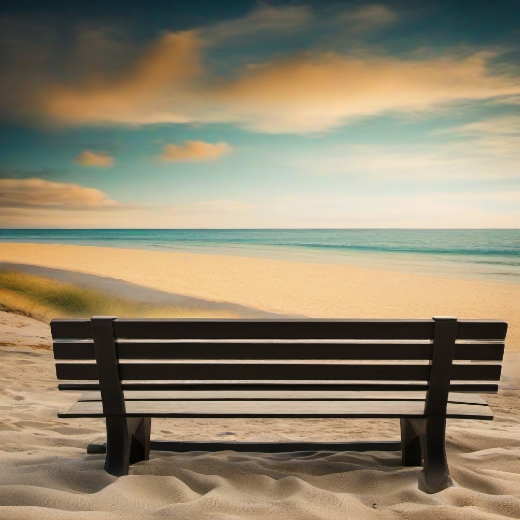 Beach background - beach bench background  