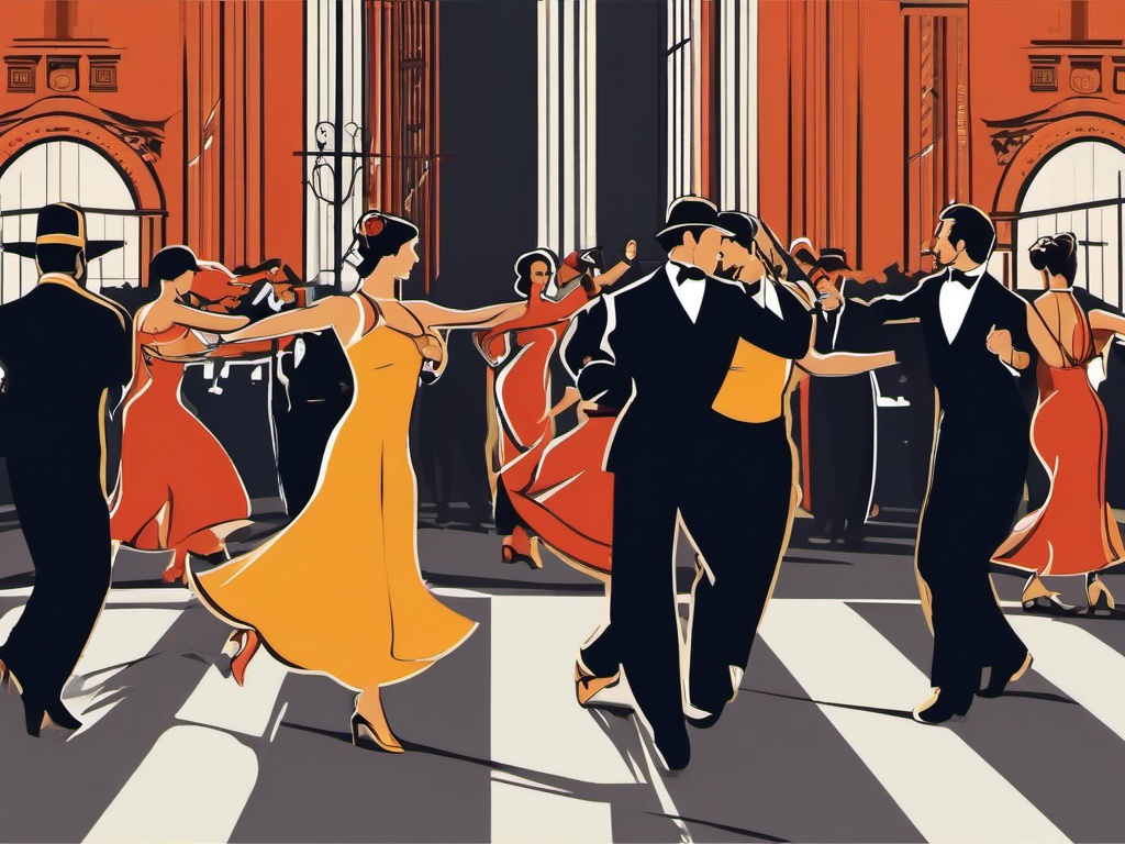 Buenos Aires clipart - Obelisco and Tango dancers in Argentina, ,color clipart vector style