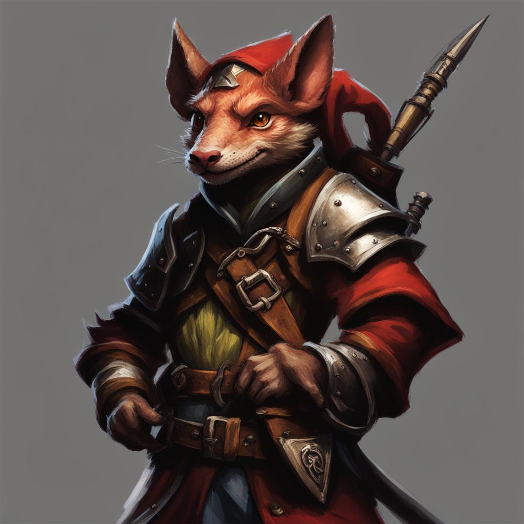 kobold rogue with a love for traps - paint a kobold rogue with an affinity for traps, setting clever snares for unwary adventurers. 