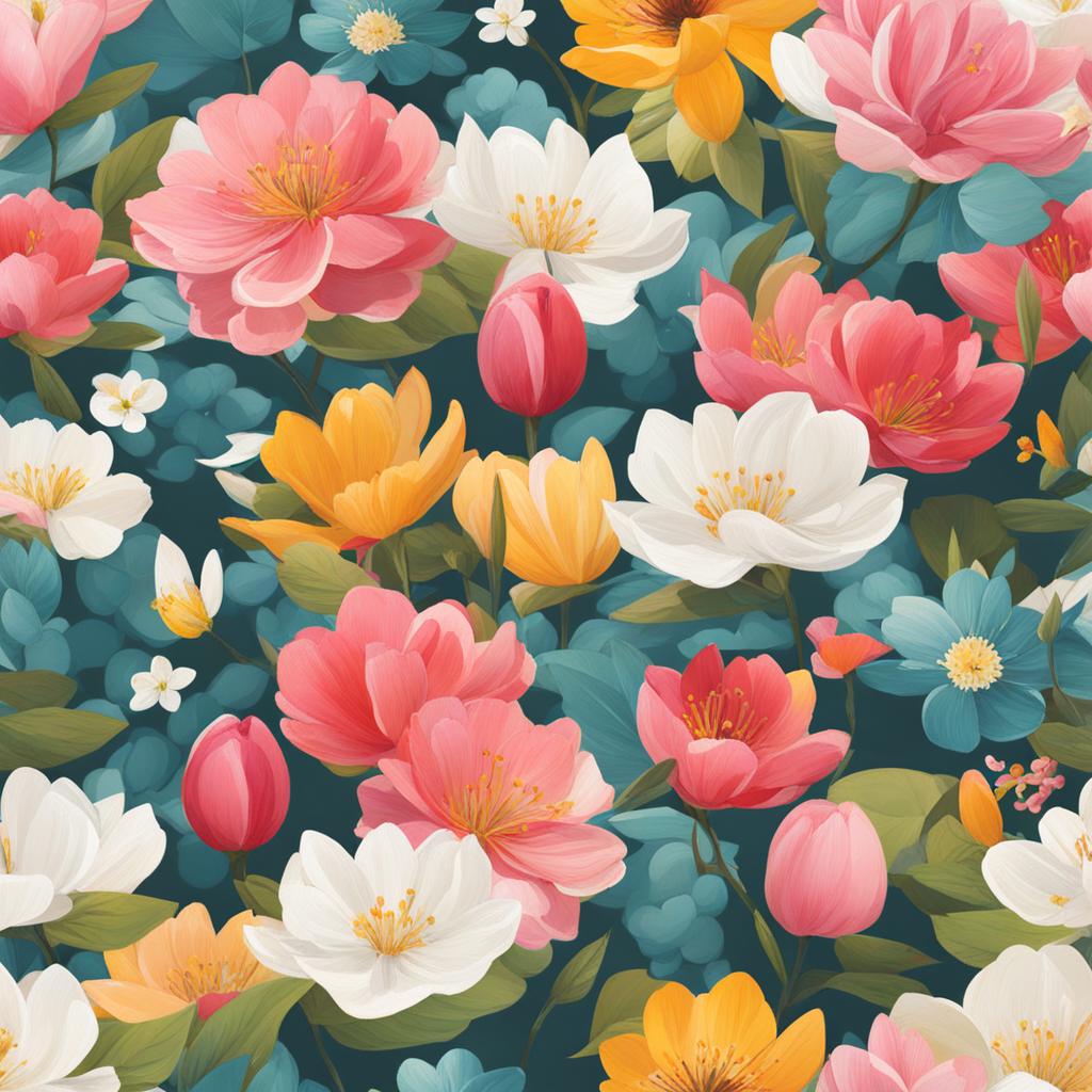 spring clipart: blossoming amid a colorful spring garden. 