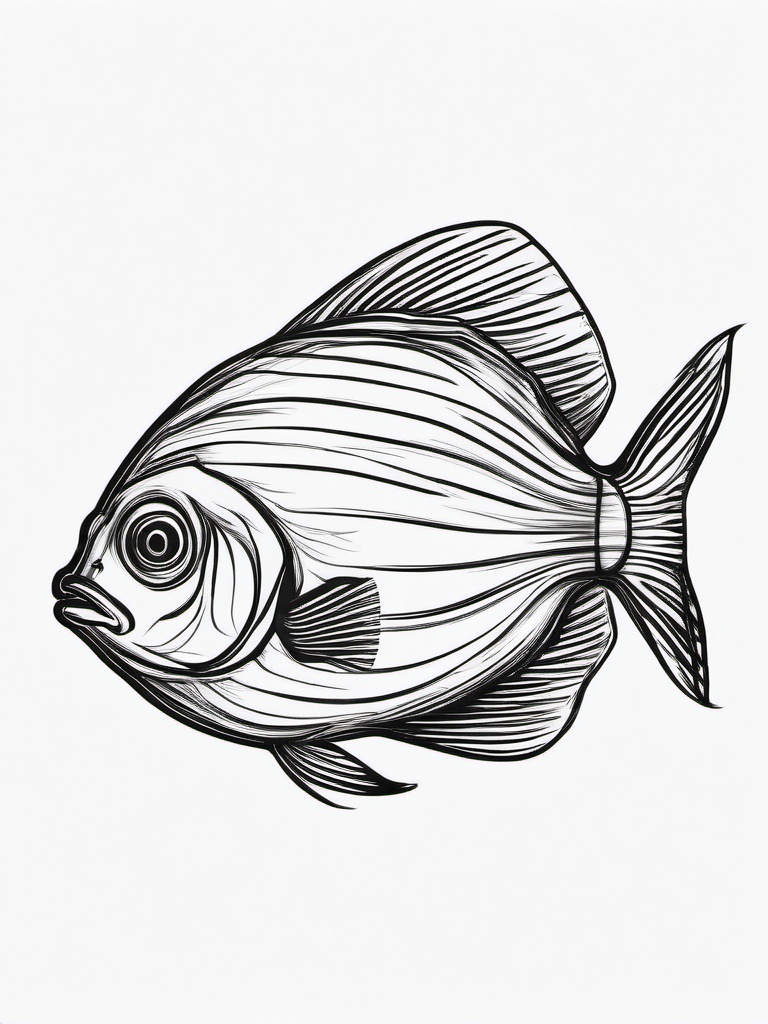 drawing of flounder fish  minimal rough sketch scribbles,doodles,black and white