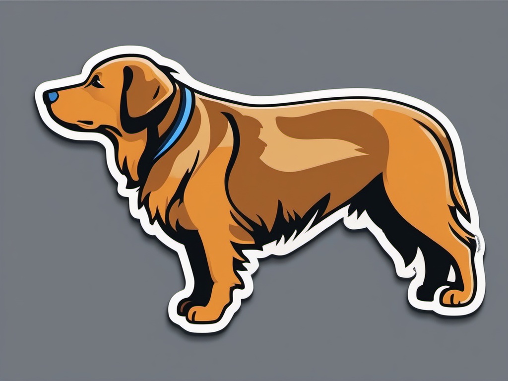 Dog Sticker - A loyal dog with a wagging tail, ,vector color sticker art,minimal