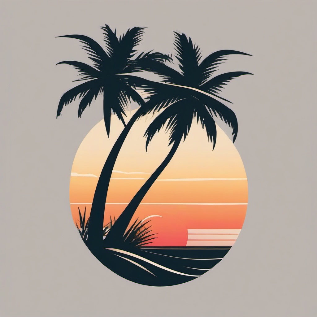 minimalist palm tree tattoo  simple vector color tattoo