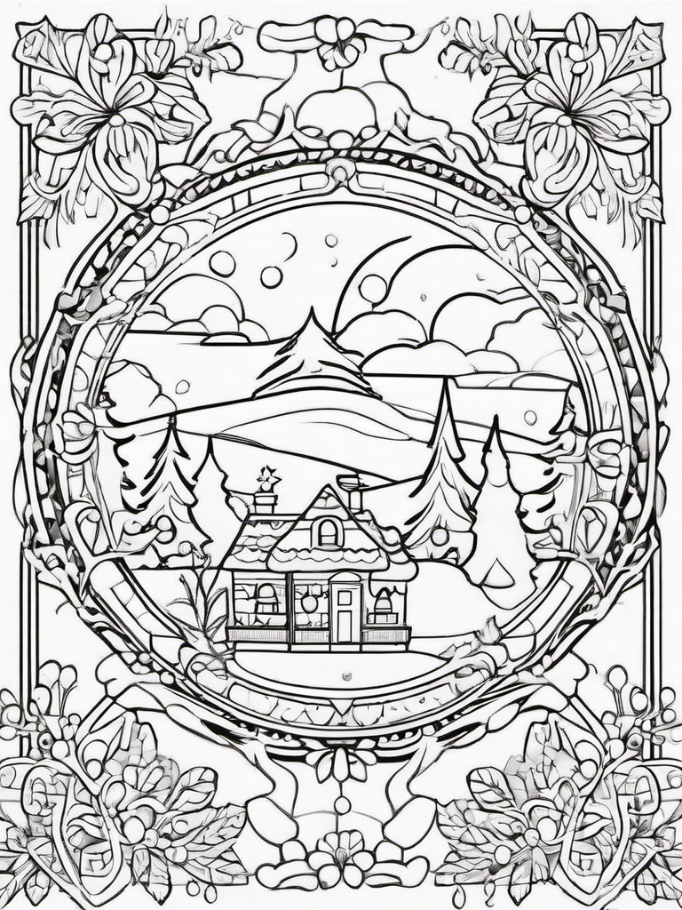 Christmas Color By Numbers  outling,coloring pages,black and whit