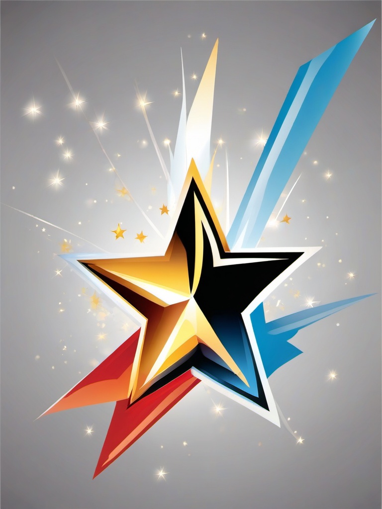 Star clipart - Shining star symbolizing excellence and guidance,  color clipart, vector art