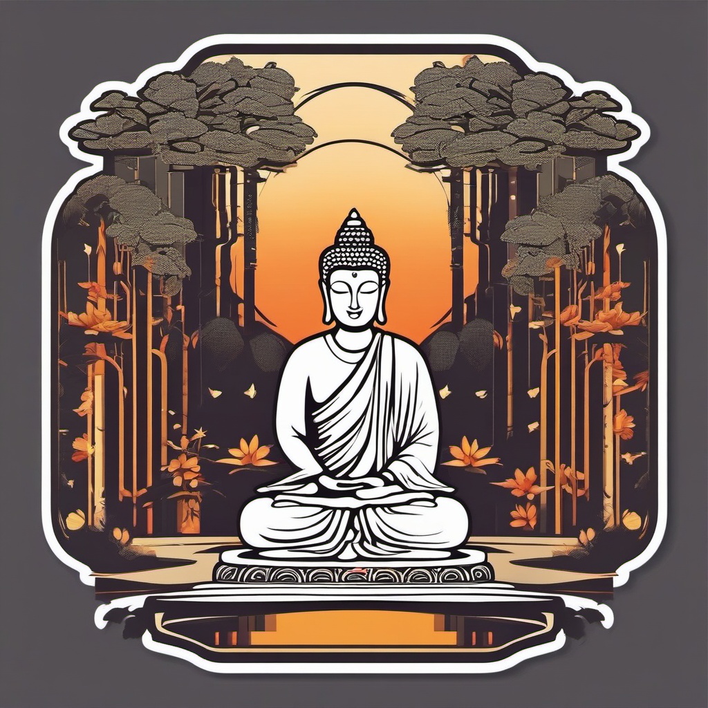 Mediation Zen Sticker - Inner tranquility, ,vector color sticker art,minimal