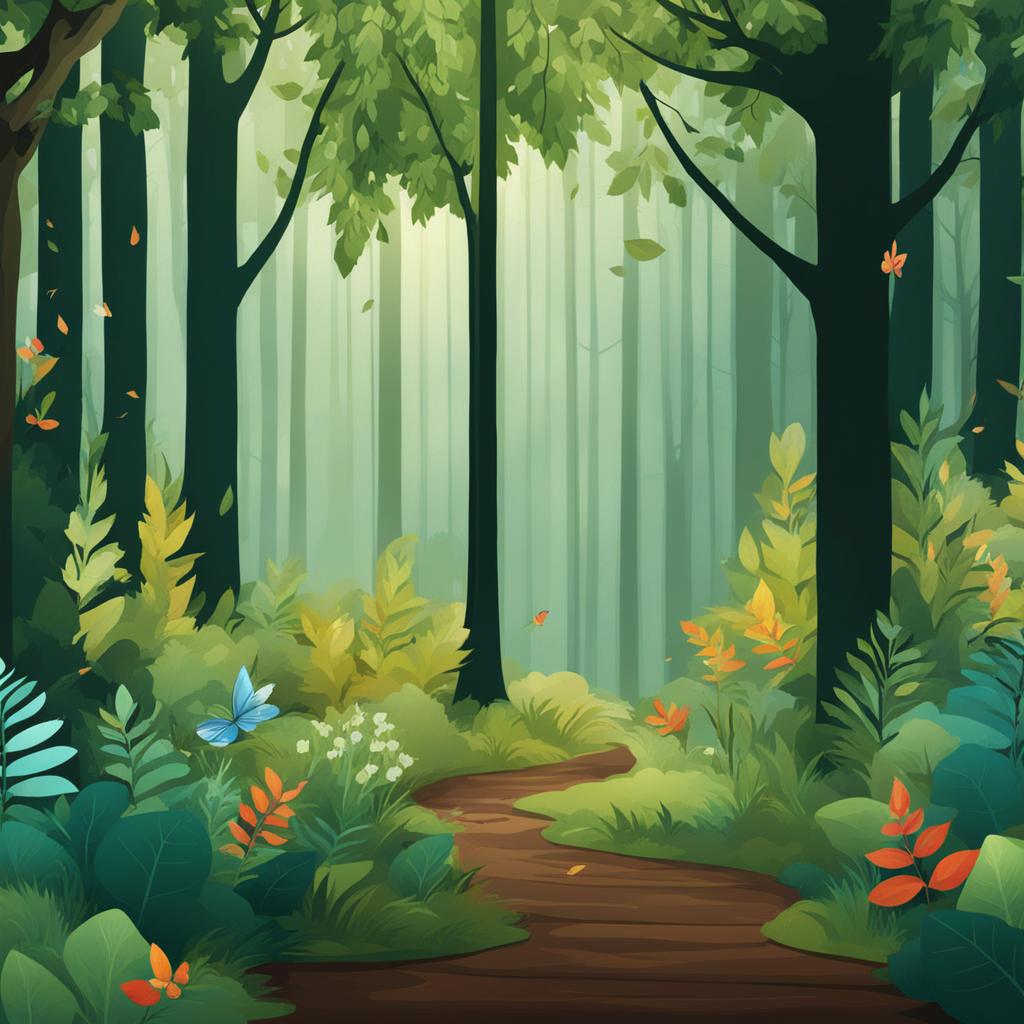 music clipart: playing enchanting melodies in a forest grove. 