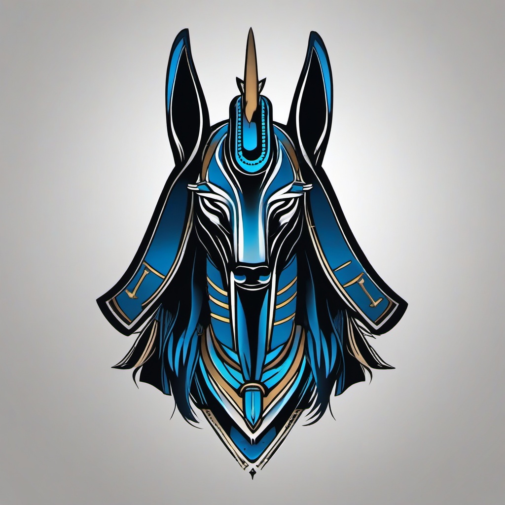 tattoo anubis horus  simple color tattoo,minimal,white background