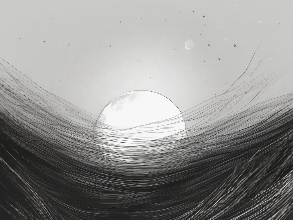 drawing of a supermoon  minimal rough sketch scribbles,doodles,black and white