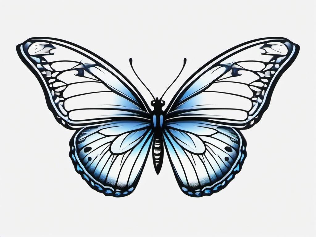 simple butterfly tattoo outline  simple color tattoo, minimal, white background