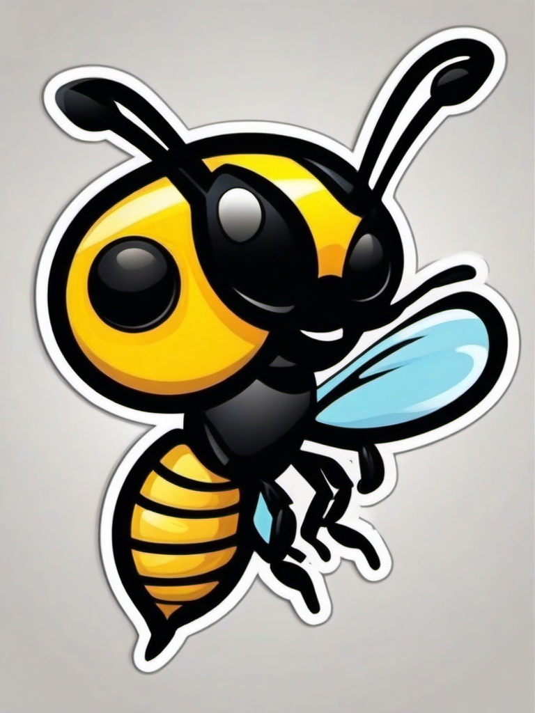 Wasp cartoon - stinging, buzzing insect  cartoon sticker style