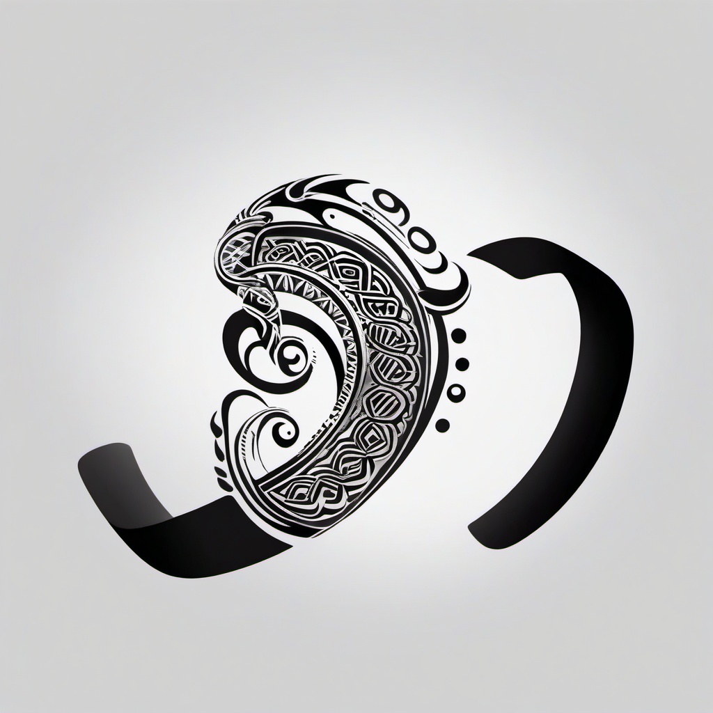 bracelet maori tattoo  simple color tattoo,minimalist,white background