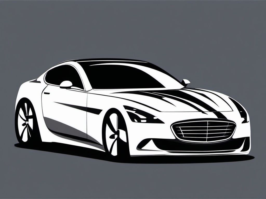 Car Clipart - A sleek car ready to hit the road.  color vector clipart, minimal style