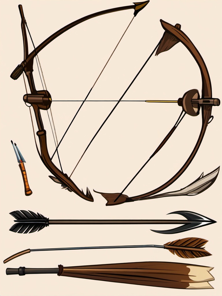 Bow clipart - bow and arrow set ready for archery  