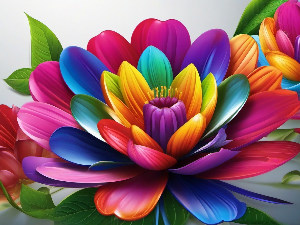 Wallpaper Rainbow Flower  