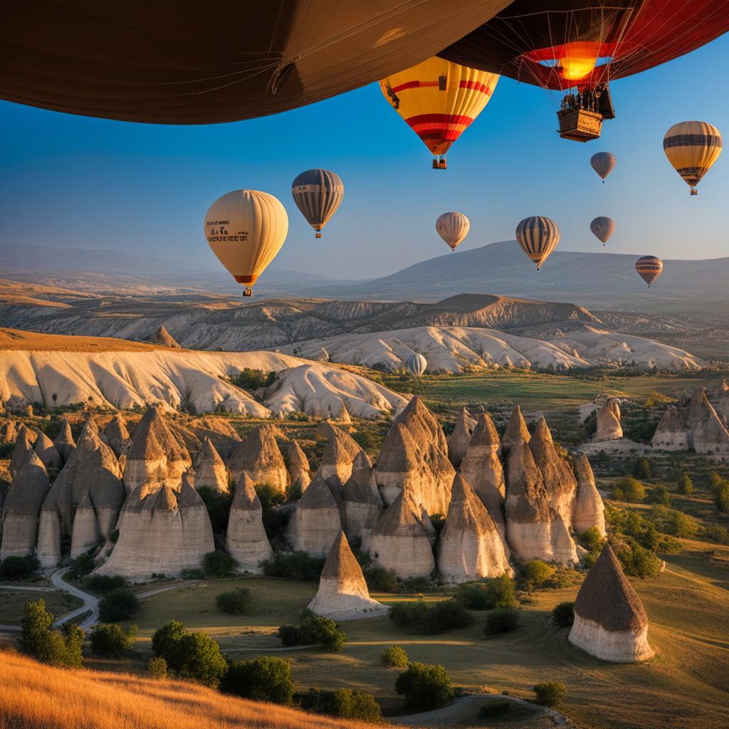 cappadocia, turkey - imagine hot air balloons floating above cappadocia's unique rock formations in the soft light of dawn. 