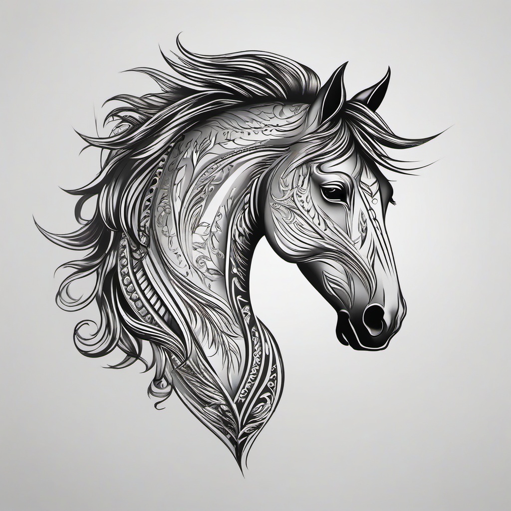 ironhorse tattoo  simple tattoo,minimalist,white background