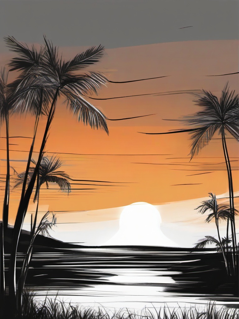 sketch of a sunset  minimal rough sketch scribbles,doodles,black and white