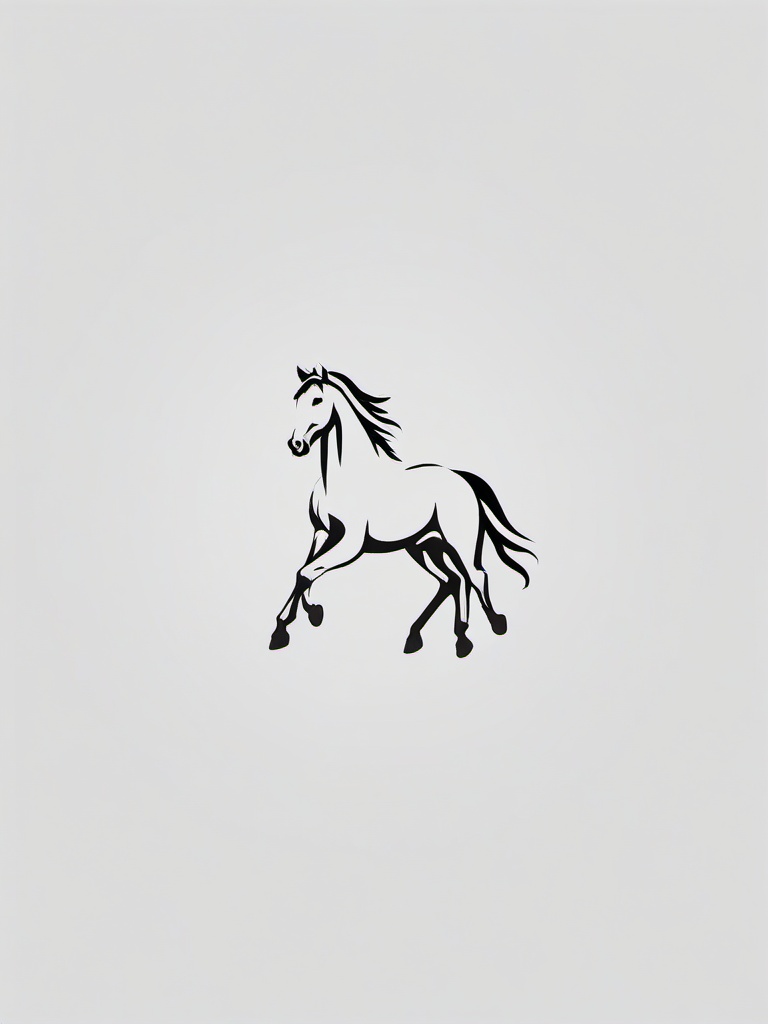 horse small tattoo  simple tattoo,minimalist,white background