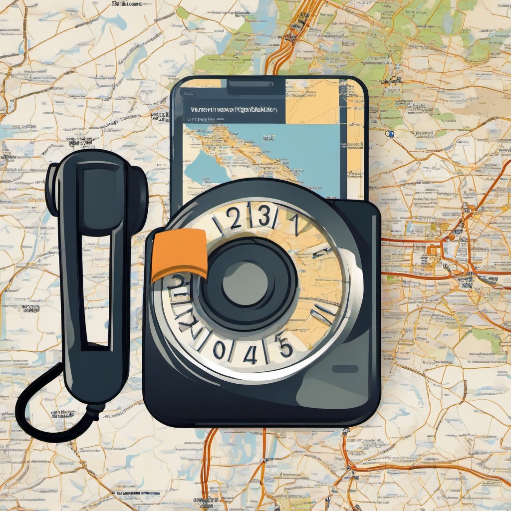 Phone clipart - phone with a map and directions  