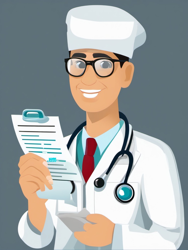 Doctor clipart - doctor with a prescription pad  