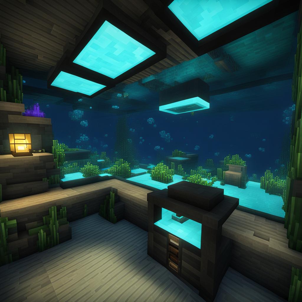 bioluminescent underwater research lab - minecraft house design ideas 