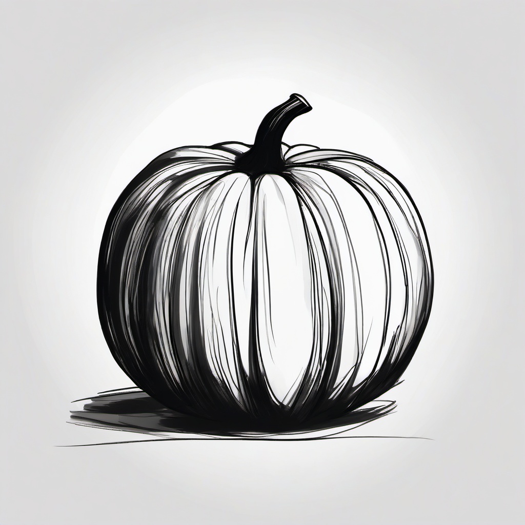 sketch of a pumpkin  minimal rough sketch scribbles,doodles,black and white