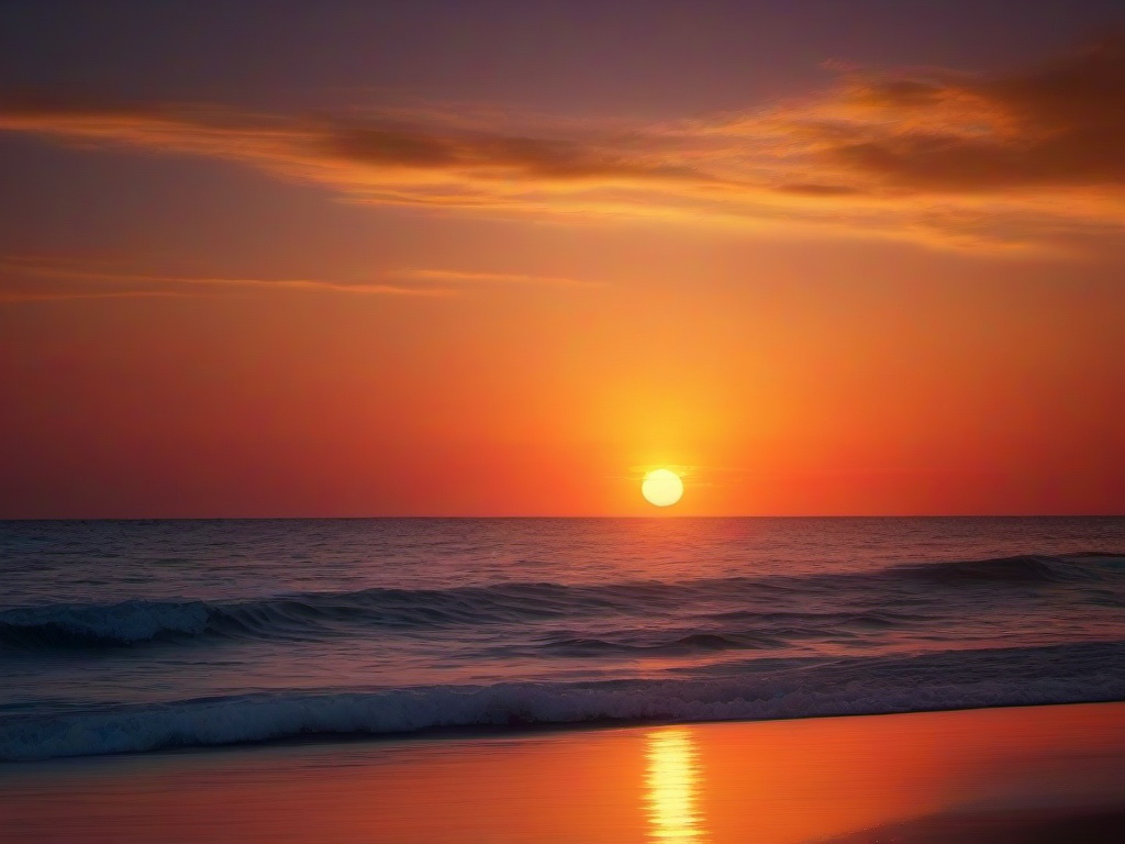 Sunset Wallpaper - Tranquil beach with soft sunset light.  sunset background