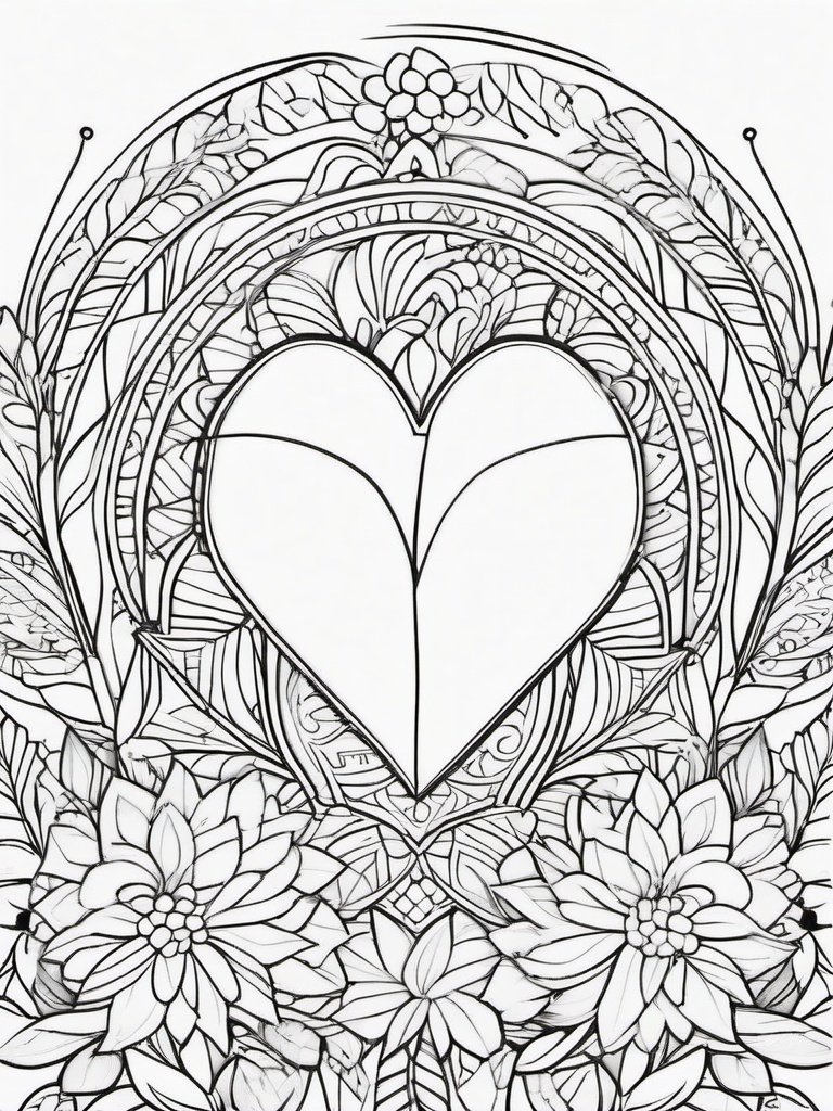 Grateful Heart Coloring Pages - Expressions of Gratitude and Thanks  minimal black outline printable sheet, coloring page