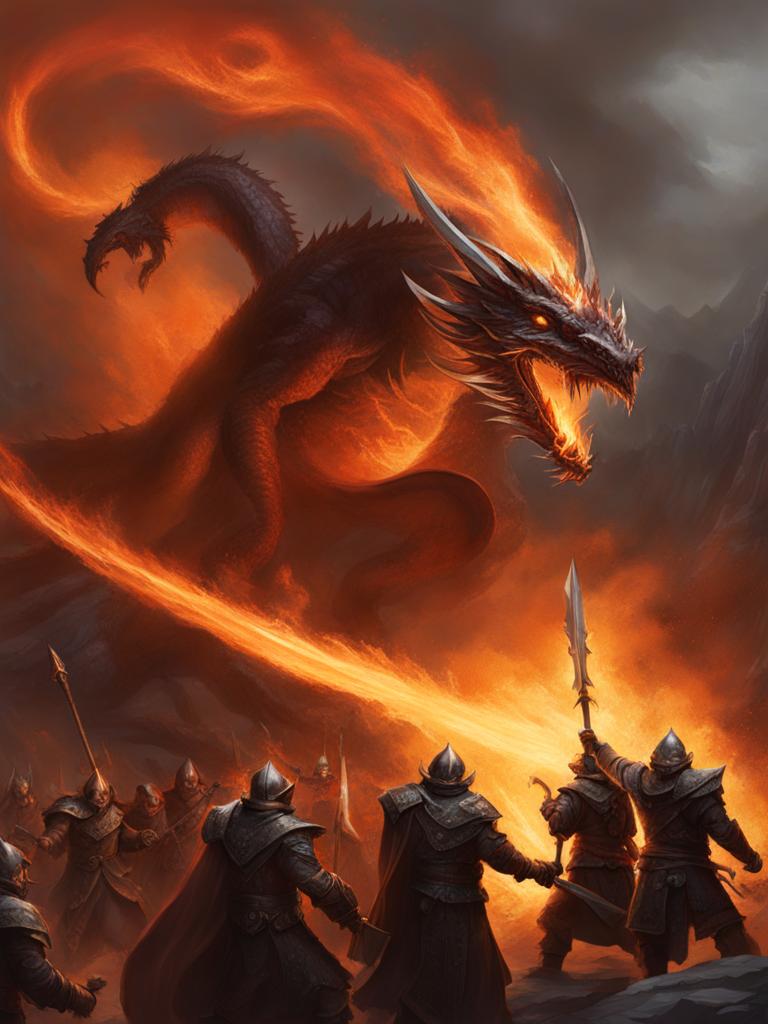 kaelar fireheart, a dragonborn sorcerer, is unleashing a torrent of fire against a legion of undead. 