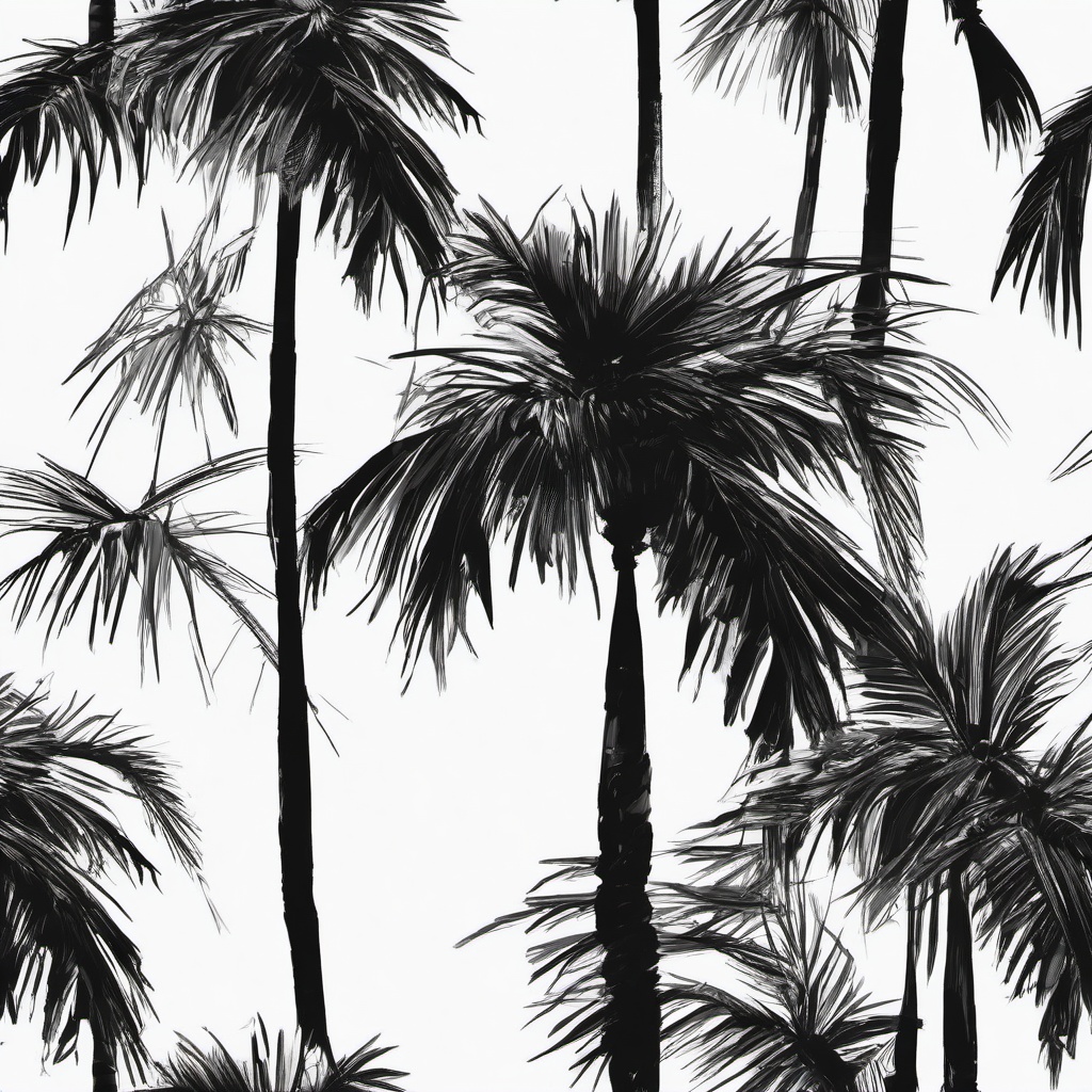 sketch of a palm tree  minimal rough sketch scribbles,doodles,black and white