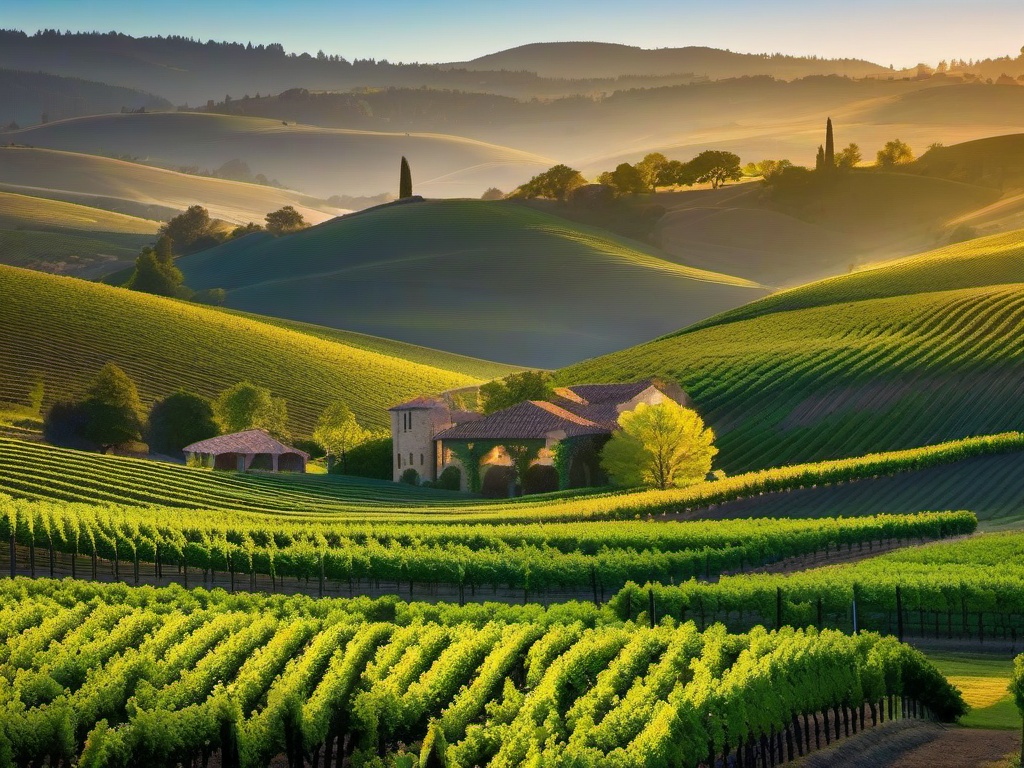 Windows Desktop Wallpaper - Iconic Windows 10 Landscape in Napa Valley  wallpaper style, intricate details, patterns, splash art, light colors