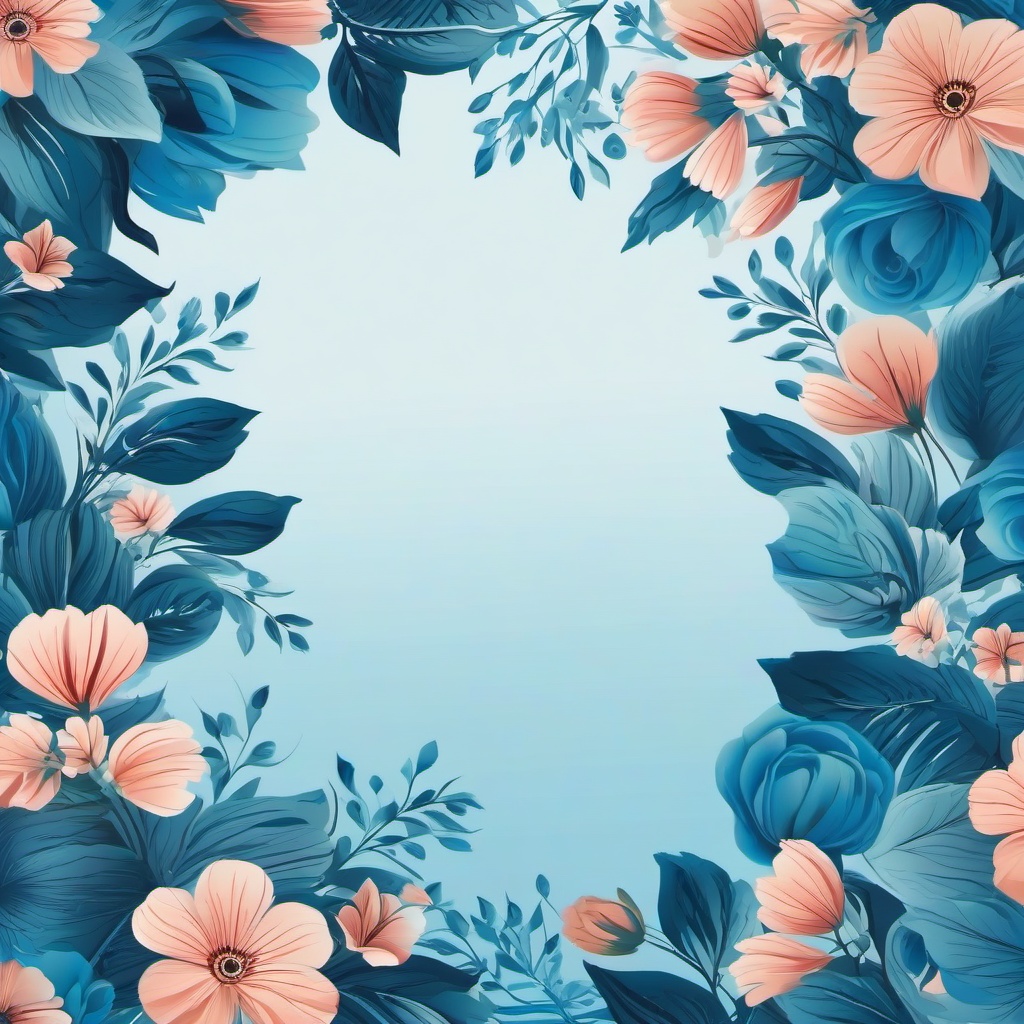 blue background floral  