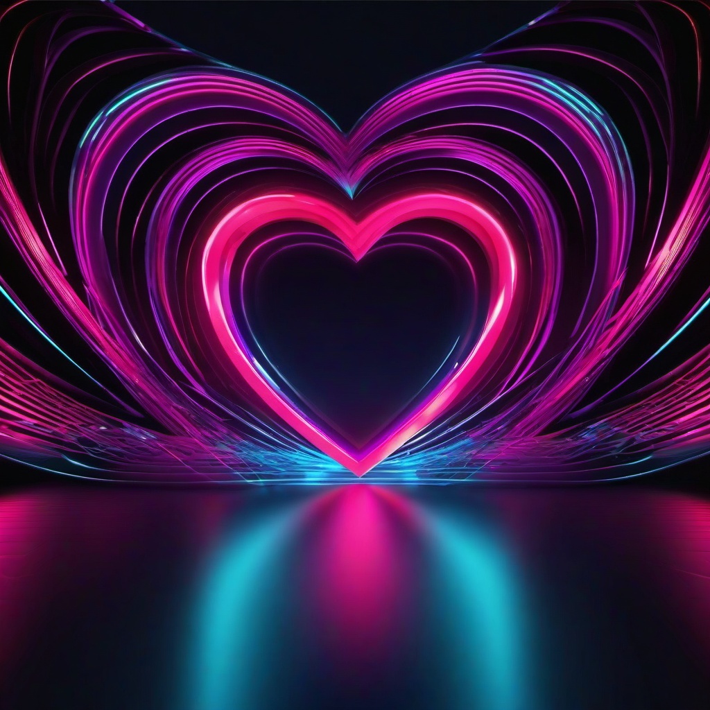 Heart Background Wallpaper - neon heart tunnel background  