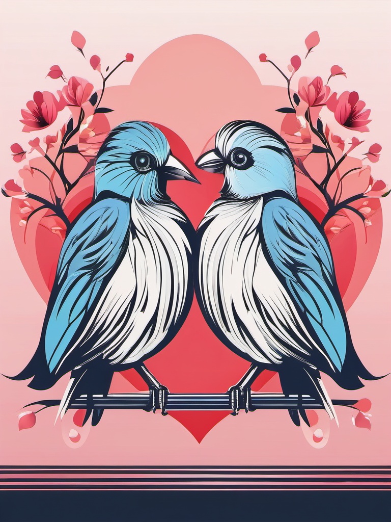 Wedding Love Birds clipart - Love birds as a symbol of love, ,vector color clipart,minimal