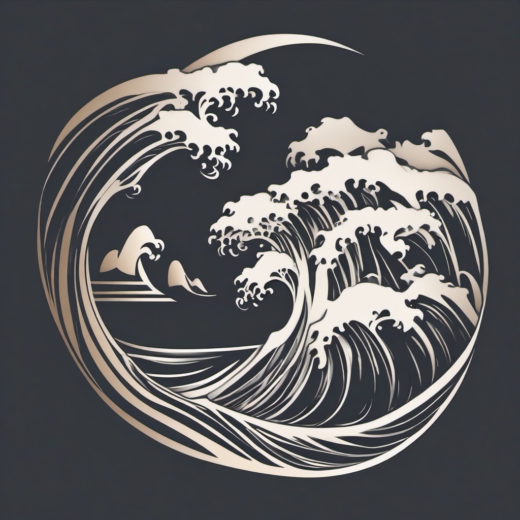 Three Wave Tattoo - Features three waves, symbolizing balance and harmony in a simple and elegant design.  simple tattoo design